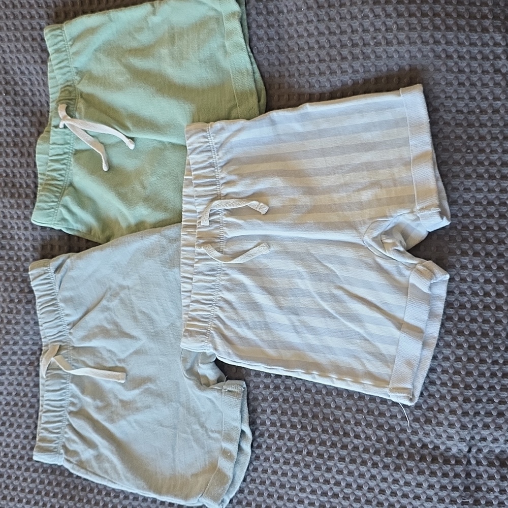 Kids Cotton Shorts Set - Blue, Green, and White